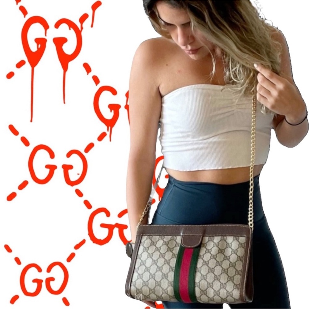 Gucci Ophidia GG Monogram Clutch Crossbody Bag